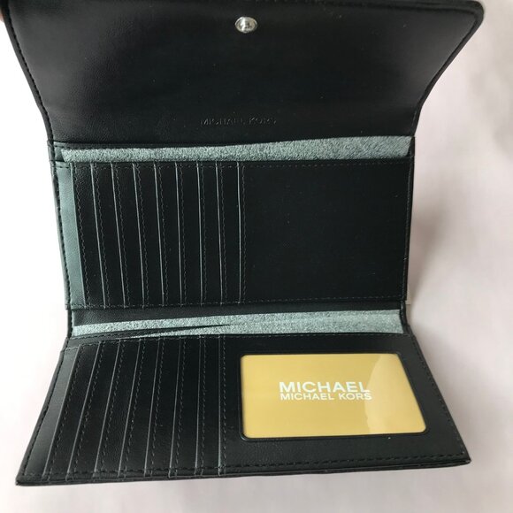 Michael Kors Jet Set Travel LG Trifold Women's Wallet - Black MSRP $328 - Picture 7 of 14